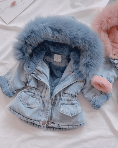 Itty Bitty Blue Denim Super Snuggle Winter Fashion Coat