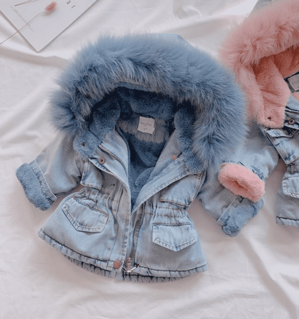 Itty Bitty Blue Denim Super Snuggle Winter Fashion Coat