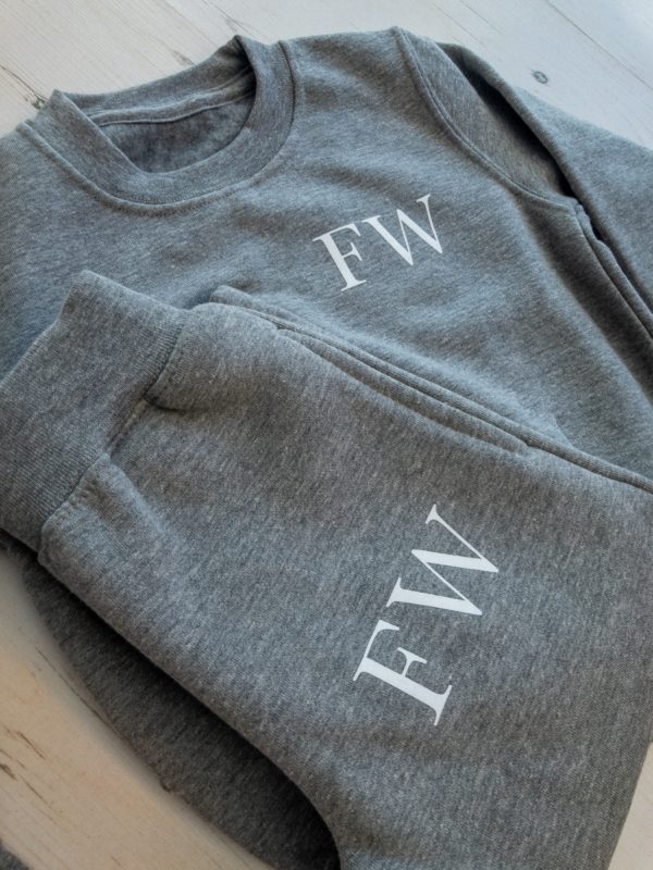 Itty Bitty Grey Personalised Initials Tracksuit