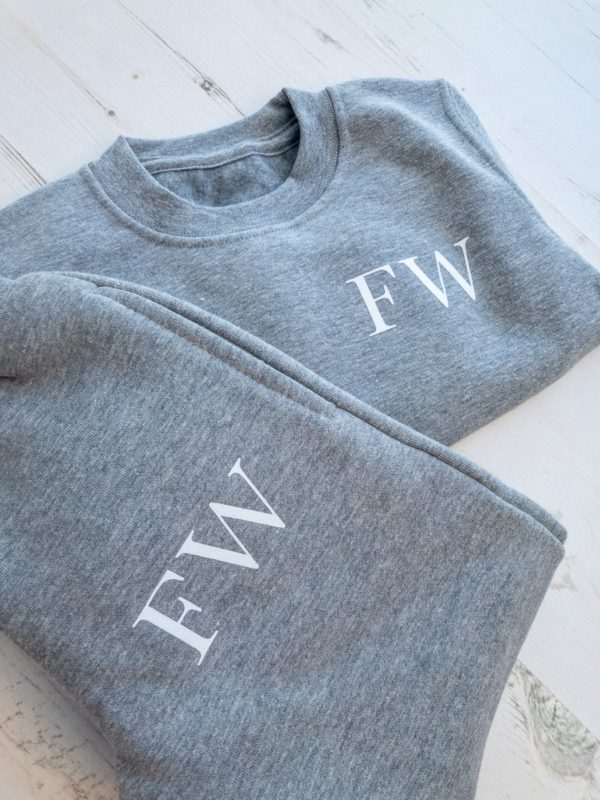 Itty Bitty Grey Personalised Initials Tracksuit