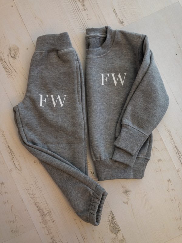 Itty Bitty Grey Personalised Initials Tracksuit