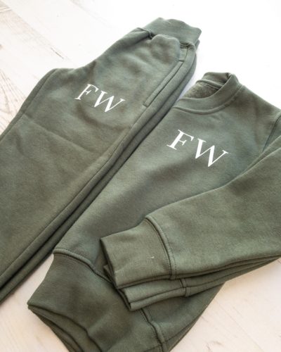 Itty Bitty Khaki Green Personalised Initials Tracksuit