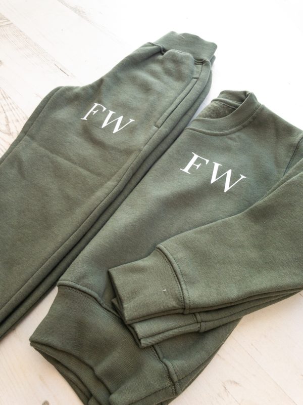 Itty Bitty Khaki Green Personalised Initials Tracksuit