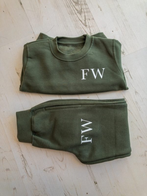 Itty Bitty Khaki Green Personalised Initials Tracksuit