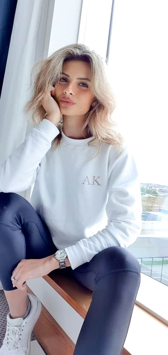 Itty Bitty Women's White & Rose Gold Sparkle Personalised Initial Sweatshirt