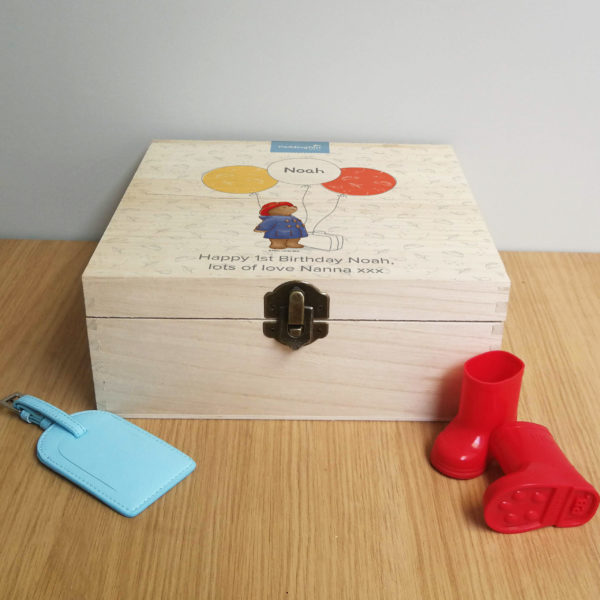 Paddington Bear Balloon Hinged Memory box - Image 4
