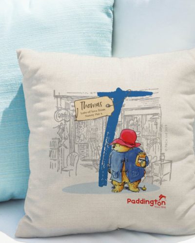 Paddington Bear Initial Linen Cushion
