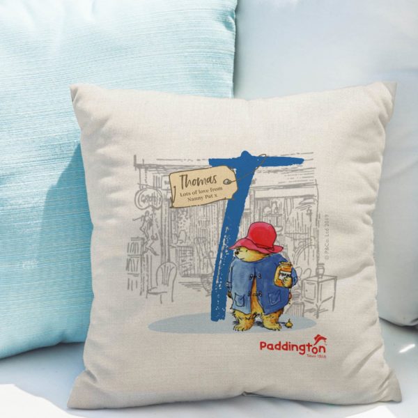 Paddington Bear Initial Linen Cushion