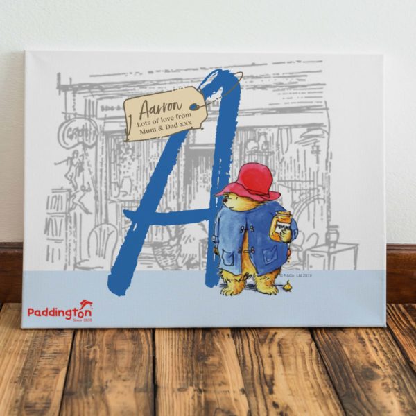 Paddington Bear Initial Canvas