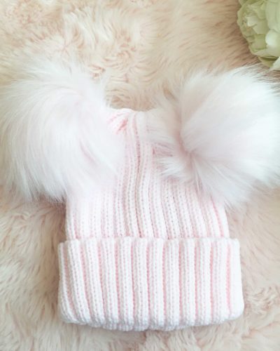 Itty Bitty Princess Pink Double Pom Pom Beanie Hat