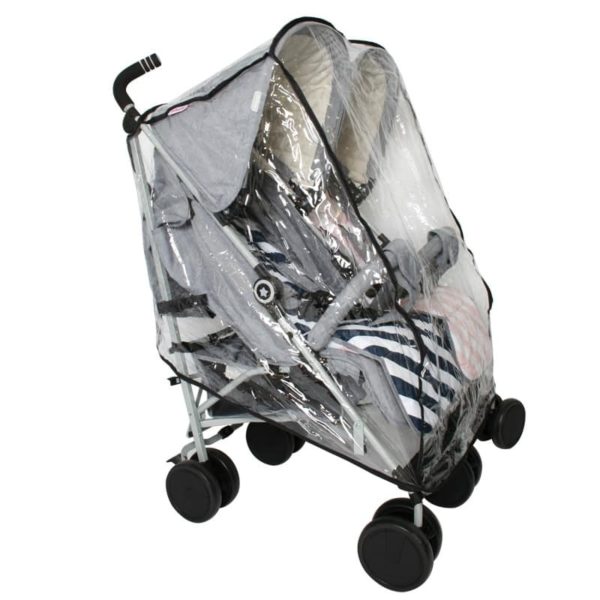 Samantha Faiers MB22 Grey Melange Double Stroller with reversible seat liners