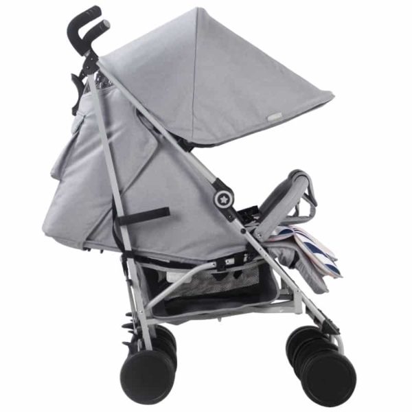 Samantha Faiers MB22 Grey Melange Double Stroller with reversible seat liners