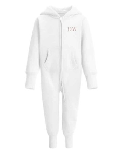 Itty Bitty White & Rose Gold Sparkle Personalised Fleece Onesie