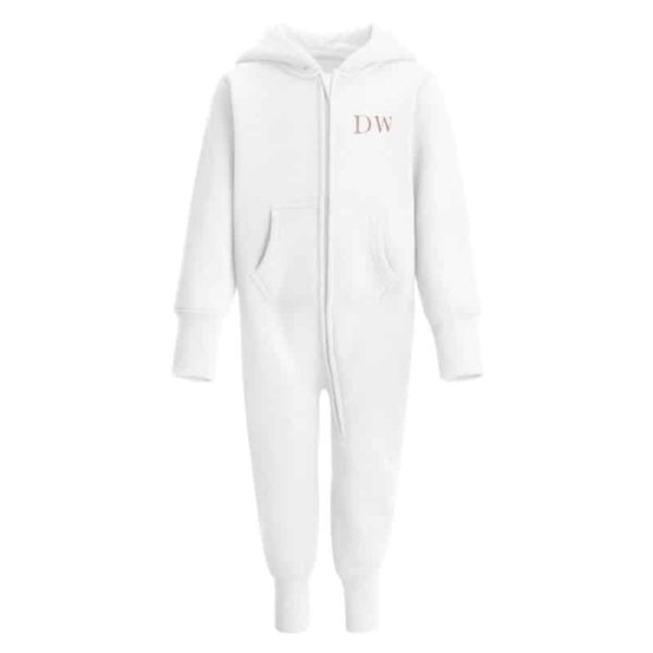 Itty Bitty White & Rose Gold Sparkle Personalised Fleece Onesie