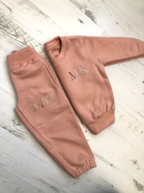 Itty Bitty Limited Edition Pink & Rose Gold Sparkle Personalised Tracksuit