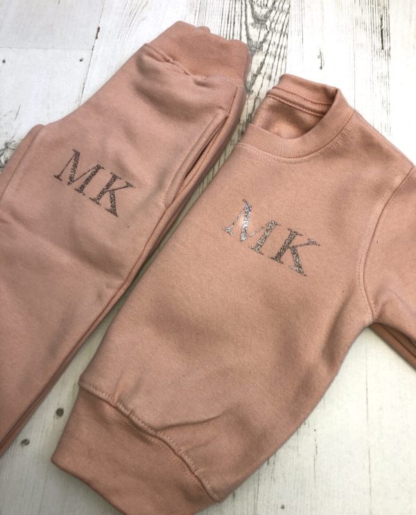 Itty Bitty Limited Edition Pink & Rose Gold Sparkle Personalised Tracksuit