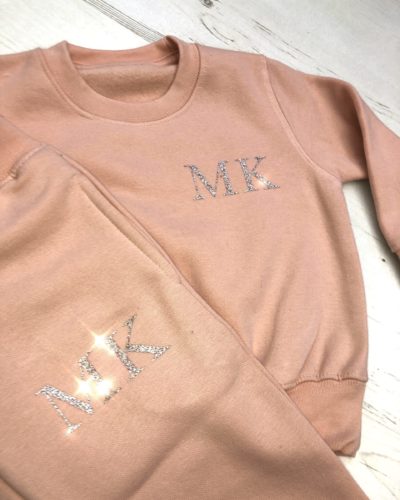 Itty Bitty Limited Edition Pink & Rose Gold Sparkle Personalised Tracksuit