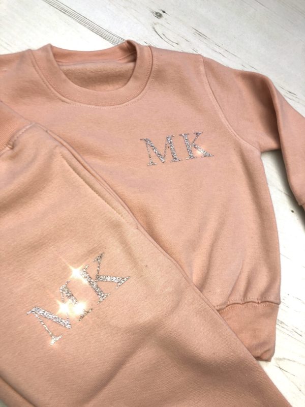 Itty Bitty Limited Edition Pink & Rose Gold Sparkle Personalised Tracksuit