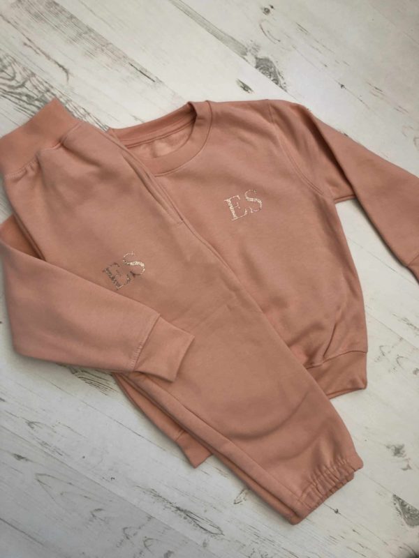 Itty Bitty Limited Edition Pink & Rose Gold Sparkle Personalised Tracksuit