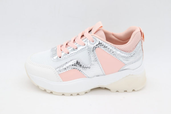 Itty Bitty Pink & White Triple Sparkle Trainers