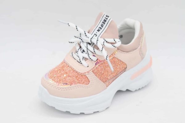 Itty Bitty Rose Gold Triple Sparkle Trainers