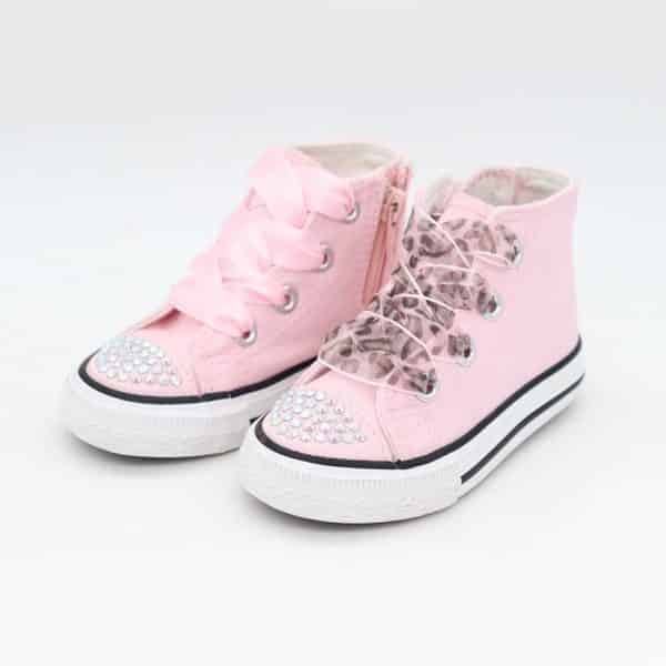 Itty Bitty Pink Fashion Diamante Hi Tops