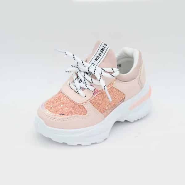 Itty Bitty Rose Gold Triple Sparkle Trainers
