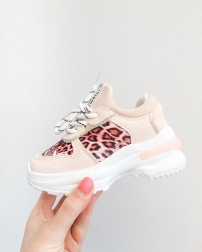 Itty Bitty Pink Leopard Triple Sparkle Trainers