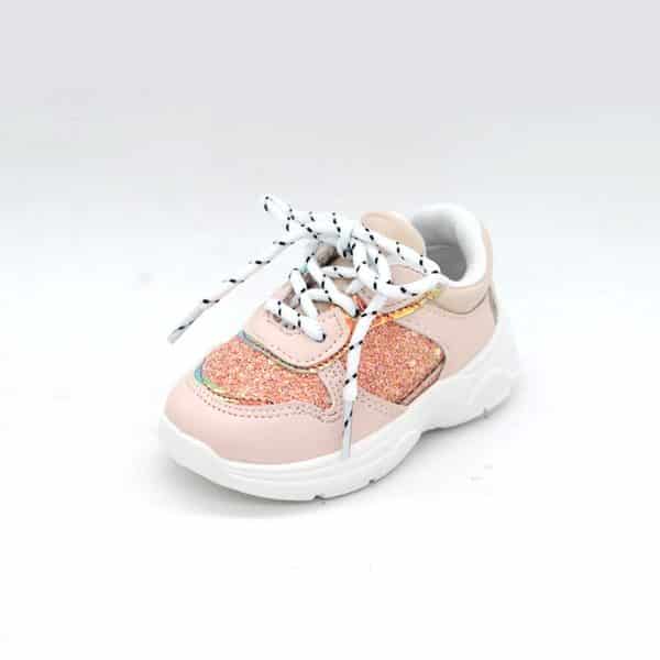 Itty Bitty Rose Gold Triple Sparkle Trainers