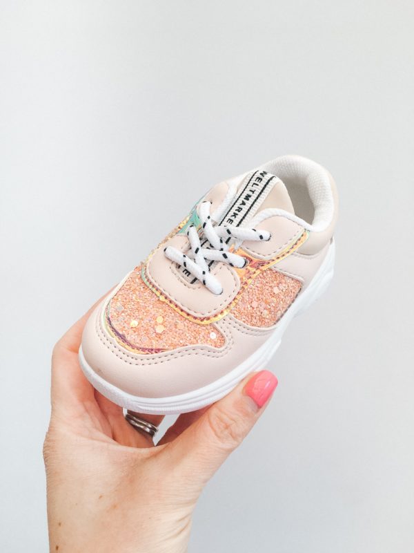 Itty Bitty Rose Gold Triple Sparkle Trainers