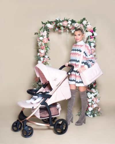 My Babiie Billie Faiers MB200 Rose Gold and Blush Pink Stroller Pushchair Buggy