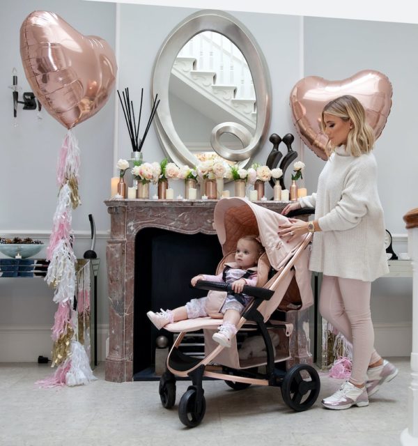 My Babiie Billie Faiers MB200 Rose Gold and Blush Pink Stroller Pushchair Buggy