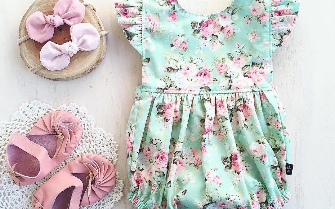 Itty Bitty Blue Baby Girl Summer Romper
