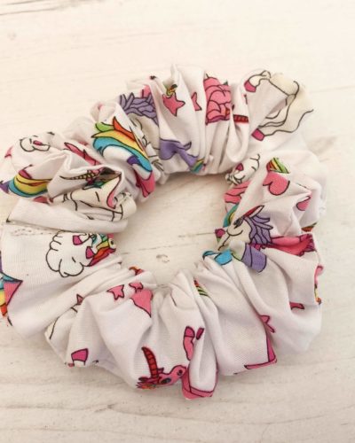 Itty Bitty White Unicorn Scrunchie