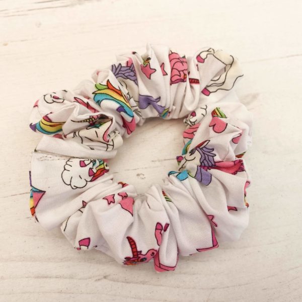 Itty Bitty White Unicorn Scrunchie