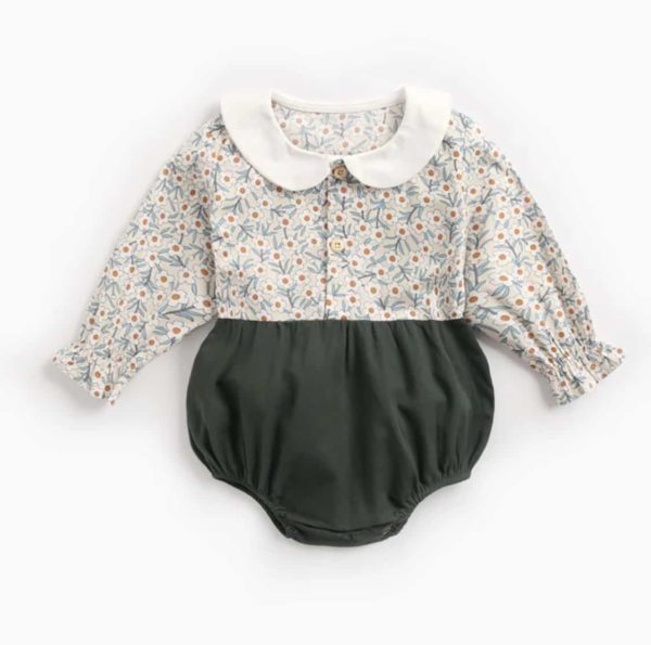 Itty Bitty Long Sleeve Ditsy Floral Romper