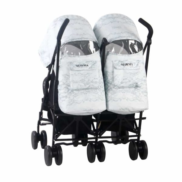 Snooki Double Twin Stroller with reversible seat liners