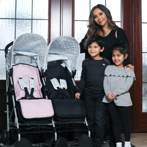 Snooki Double Twin Stroller with reversible seat liners