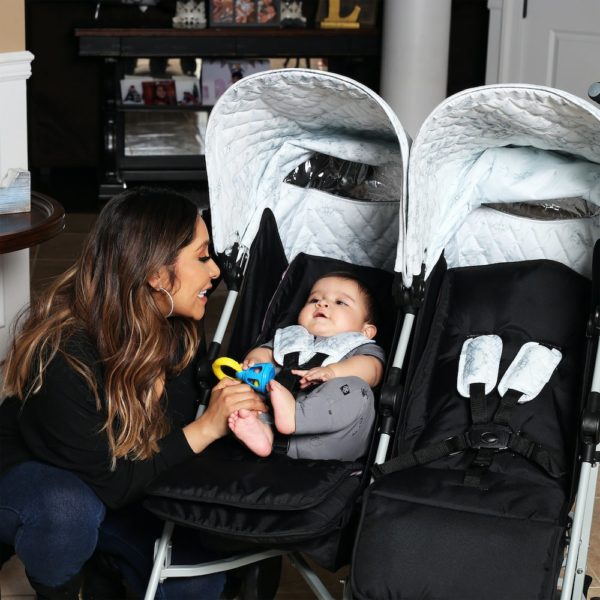 Snooki Double Twin Stroller with reversible seat liners