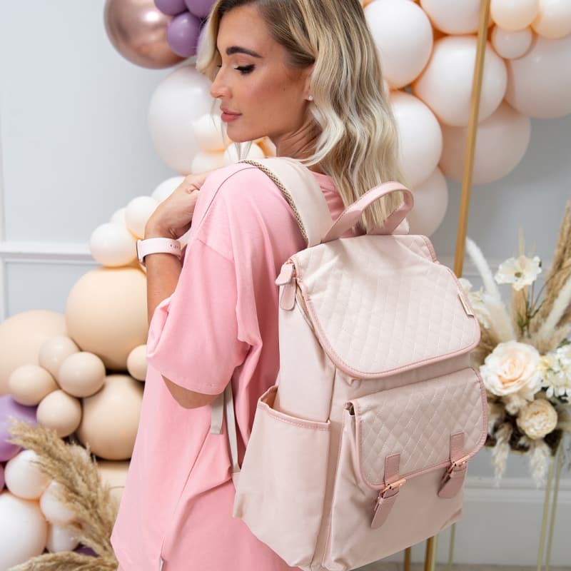 blush pink baby changing bag