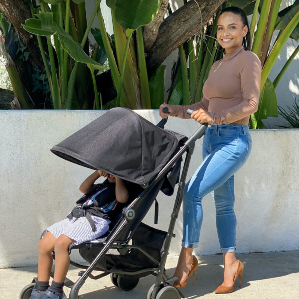 Christina Milian AMPM MB51 Charcoal Stripes Rose Gold Stroller