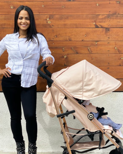 Christina Milian AMPM MB51 Blush Stripes Rose Gold Stroller