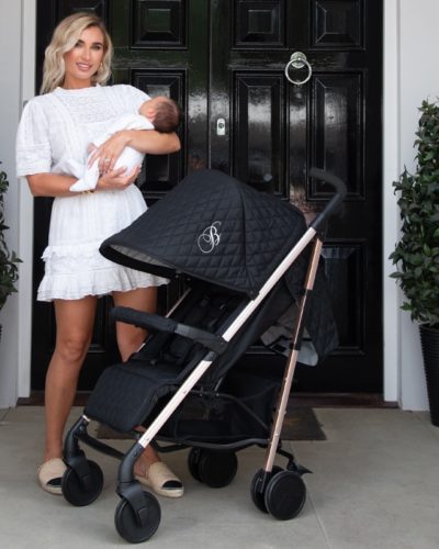 Billie Faiers MB51 Rose Gold Black Quilted Stroller