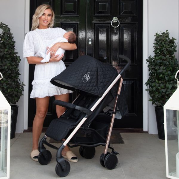 Billie Faiers MB51 Rose Gold Black Quilted Stroller