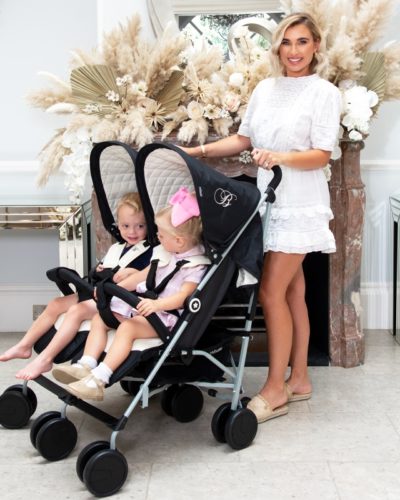 Billie Faiers MB22 Black and Cream Double Stroller