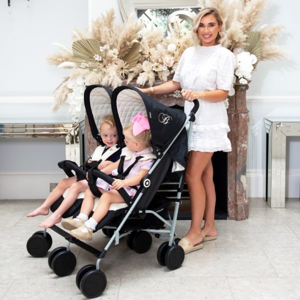 Billie Faiers MB22 Black and Cream Double Stroller