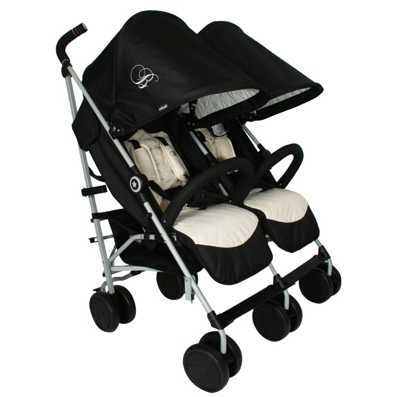 Billie Faiers MB22 Black and Cream Double Stroller Itty Bitty