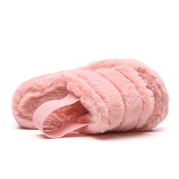 Itty Bitty Pink Faux Fur Cozy Winter Slippers