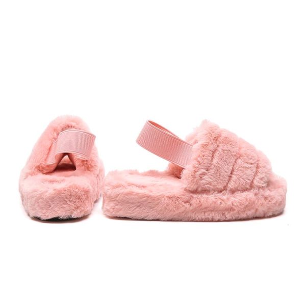 Itty Bitty Pink Faux Fur Cozy Winter Slippers