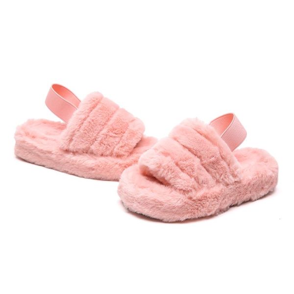 Itty Bitty Pink Faux Fur Cozy Winter Slippers - Itty Bitty